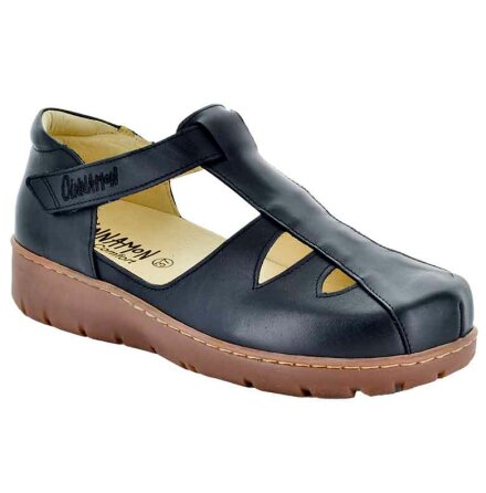 Pella svart, extra bred sandal