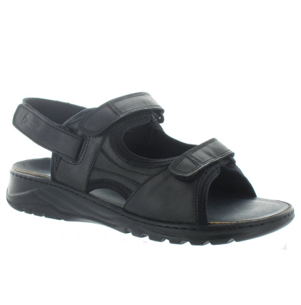 Lone svart sportsandal, avtagbar hlrem. Textil vid hallux valgus